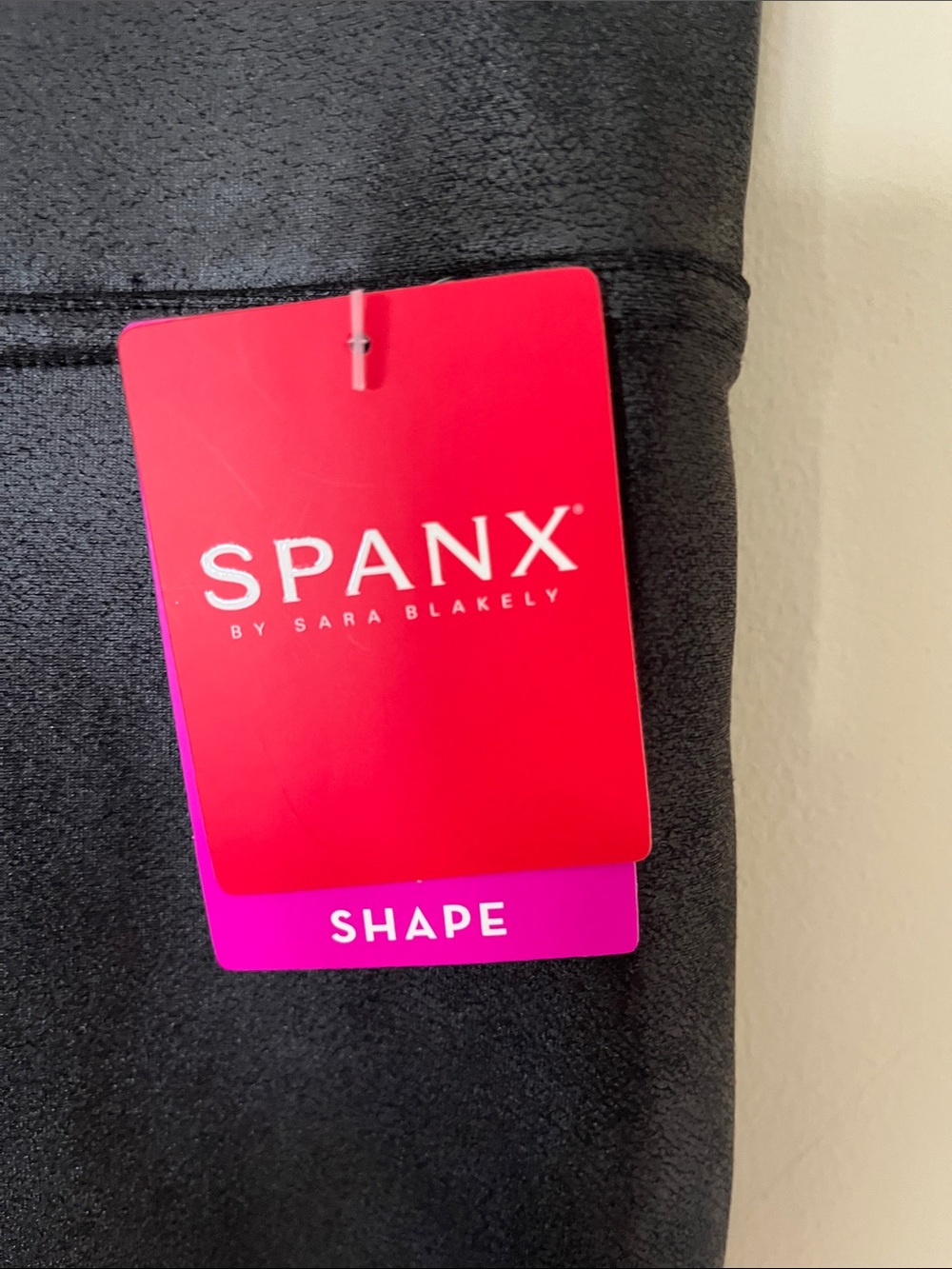 NWT SPANX Black Faux Leather High-Waist Leggings - Picture 3 of 3